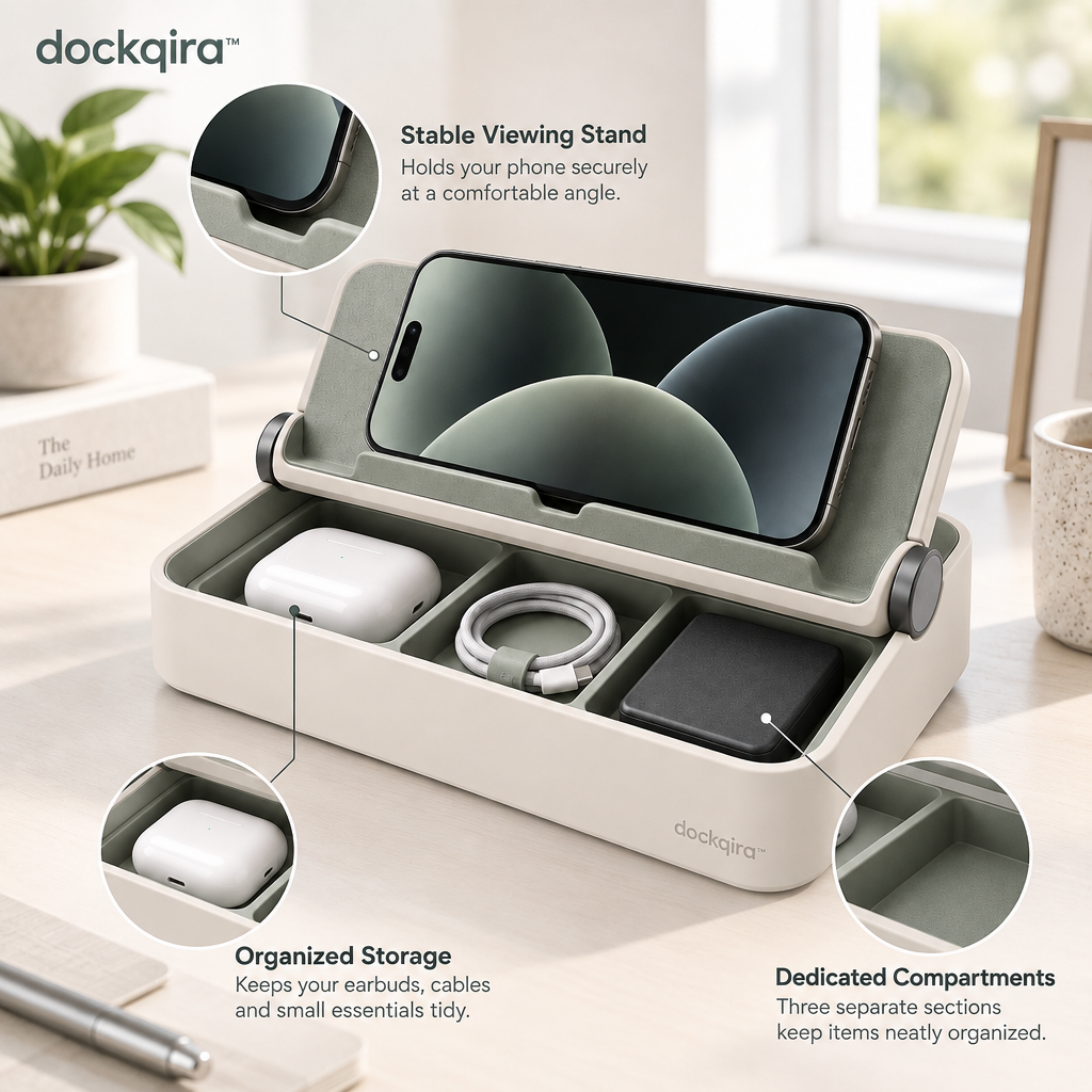 dockqira™ FlipNest Tech Valet