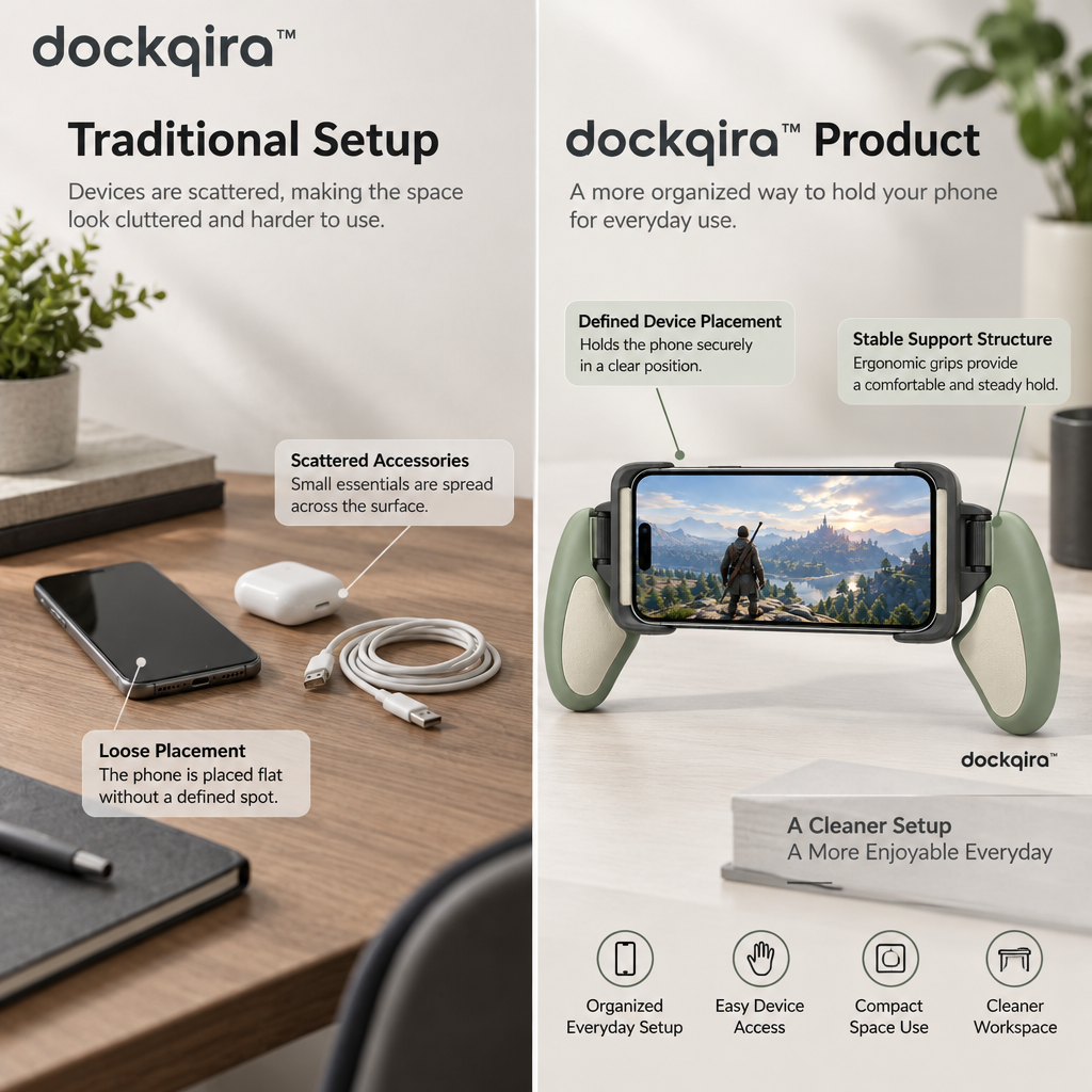 dockqira™ GripArc Mobile Game Handle