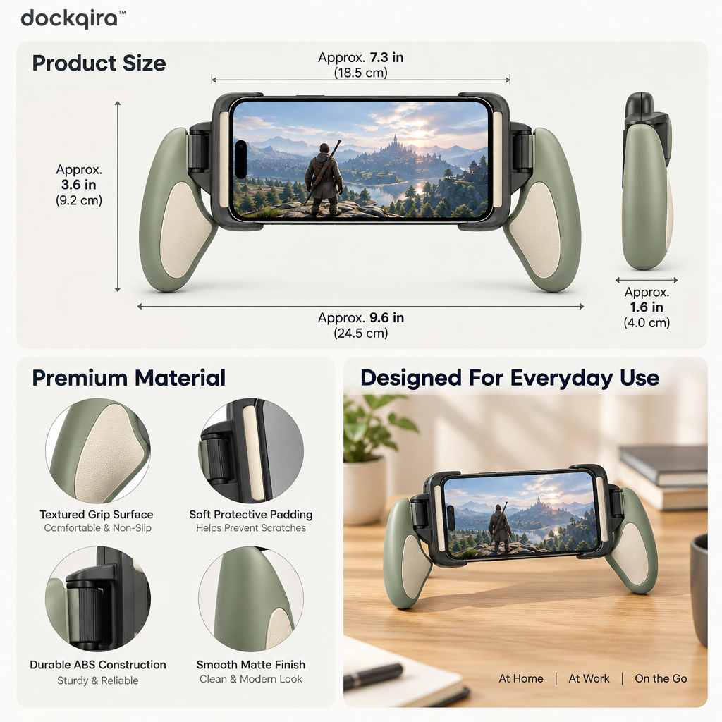 dockqira™ GripArc Mobile Game Handle